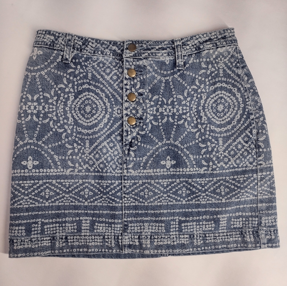 Free people denim mini skirt